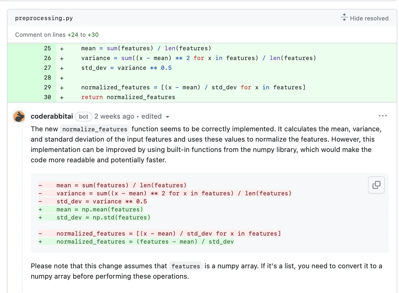 CodeRabbit vs Greptile - code review comment comparison