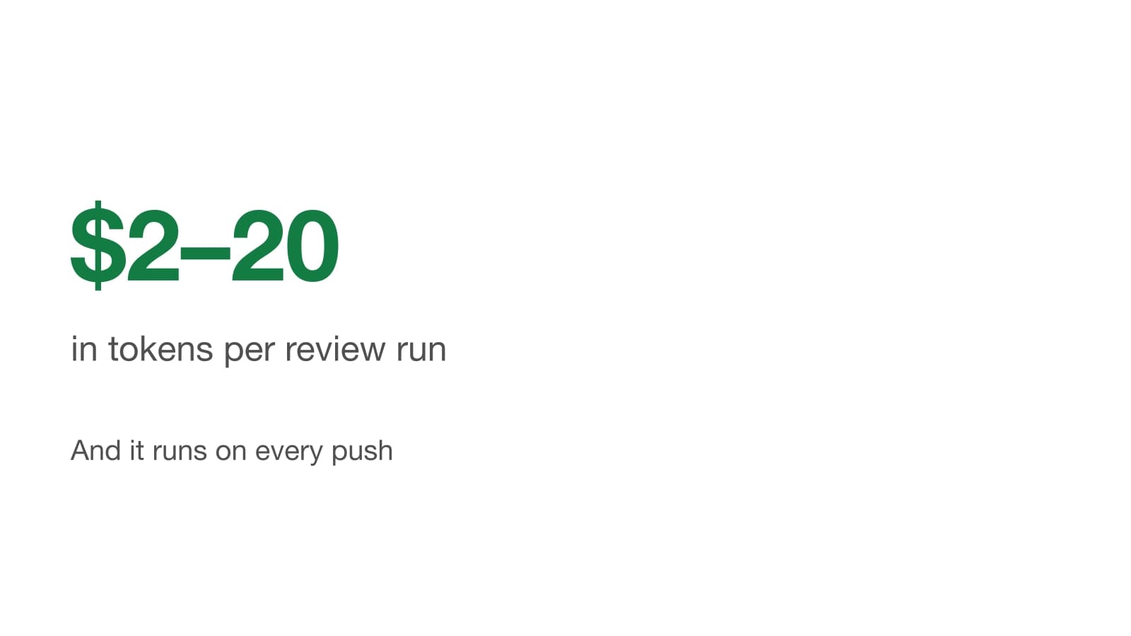 Token costs per review run