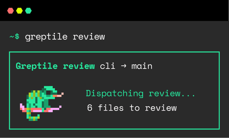 Greptile CLI review running in a terminal